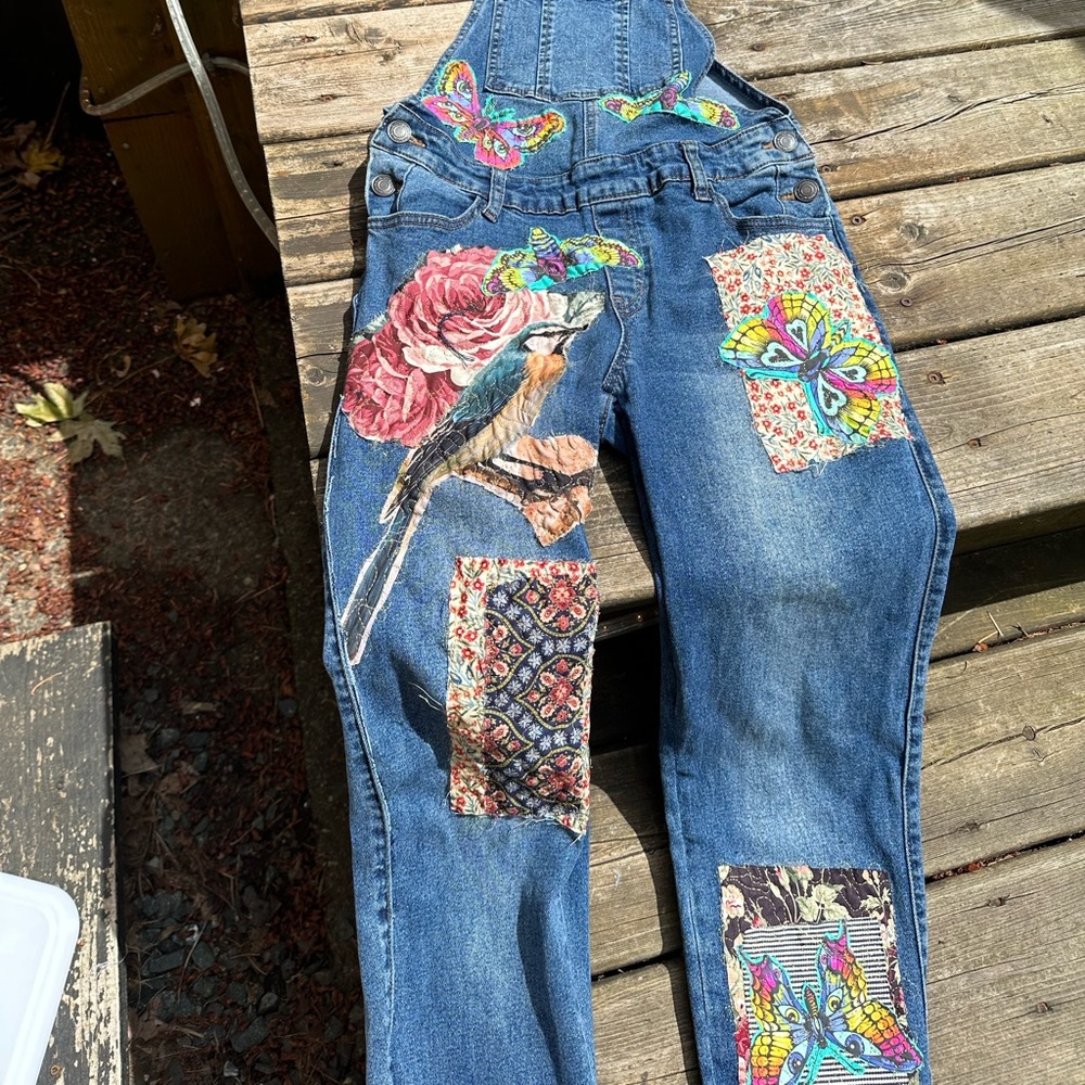 New Appliquéd denim coveralls